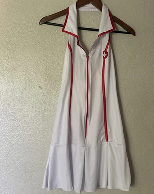 Sexy Naughty Nurse Womens Halloween Costume White Dress Size Small/Medium  - Image 1 of 4
