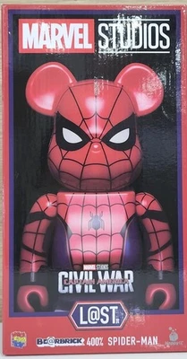 Medicom BE@RBRICK 蜘蛛侠 400% Happy Kuji L@ST Prize 内战 MCU 公仔 — 第 1/4 张图片