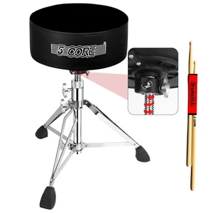 5 Core Drum Throne 5" Padded Stool Adjustable Heavy Duty Music Seat w Velvet Top - Picture 1 of 15