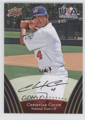 2008 Upper Deck USA Baseball Teams Red Auto /25 Christian Colon #61 Auto - Image 1 of 2