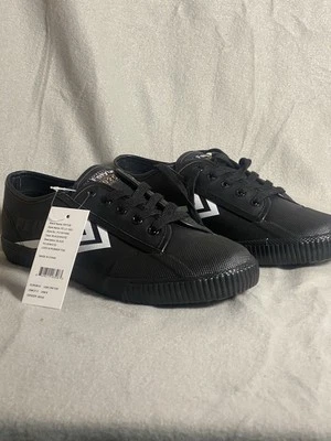 Feiyue style Vegan Leather Black White Chevron Martial Arts shoe Parkour 10M/12W - Image 1 of 4