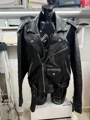 Jacket Stud Men's Leather Colour Black Size 54 Cod. AM431 - Image 1 of 4