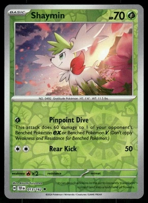 Shaymin 013/162 Uncommon Reverse Holo NM Pokemon SV05: Temporal Forces - Image 1 of 2