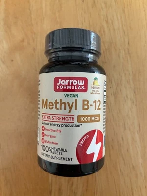 Jarrow Formulas Methyl B-12 Vitamin Lemon 1000mcg 100 Chewable Tablets 01/2028 - Image 1 of 2