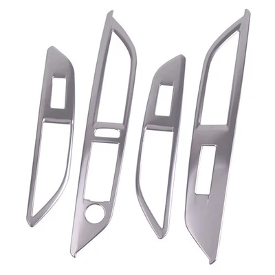 Interruptor de janela de aço 4 peças acabamento da tampa do quadro adequado para Peugeot 3008 GT 5008 GT 2017-18 - Imagem 1 de 3