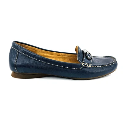 Womens 8.5 M Naturalizer Sophie N5 Comfort Blue Leather Horsebit Loafers Shoes - Image 1 of 4