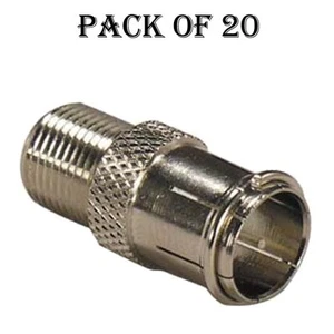 20x F-Type Adapter Quick-push-on Coax Coaxial Cable Connector Nickel Plated - Picture 1 of 1
