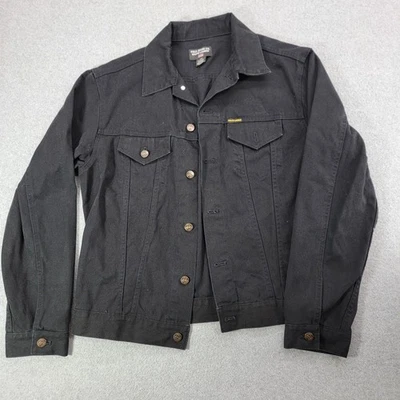 Polo Jeans Co Ralph Lauren Jacket Mens Large Black Denim Trucker Cotton Jean - Image 1 of 4
