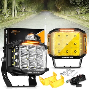 Auxbeam 5"LED Pod Offroad Light 168W Cube Spot Flood Combo Side Shooter With DRL - Foto 1 di 12
