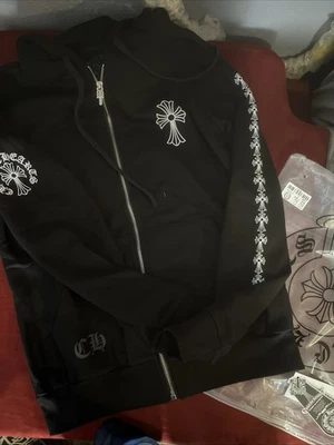 Chrome Hearts Floral Horseshoe Zip Up Hoodie Black Size Medium - Read - Image 1 of 4