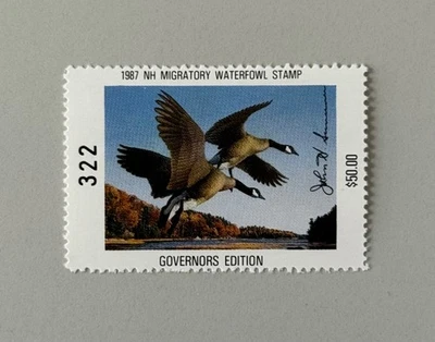 1987 New Hampshire State Duck Stamp - Governor's Edition - NH5G - Image 1 of 2