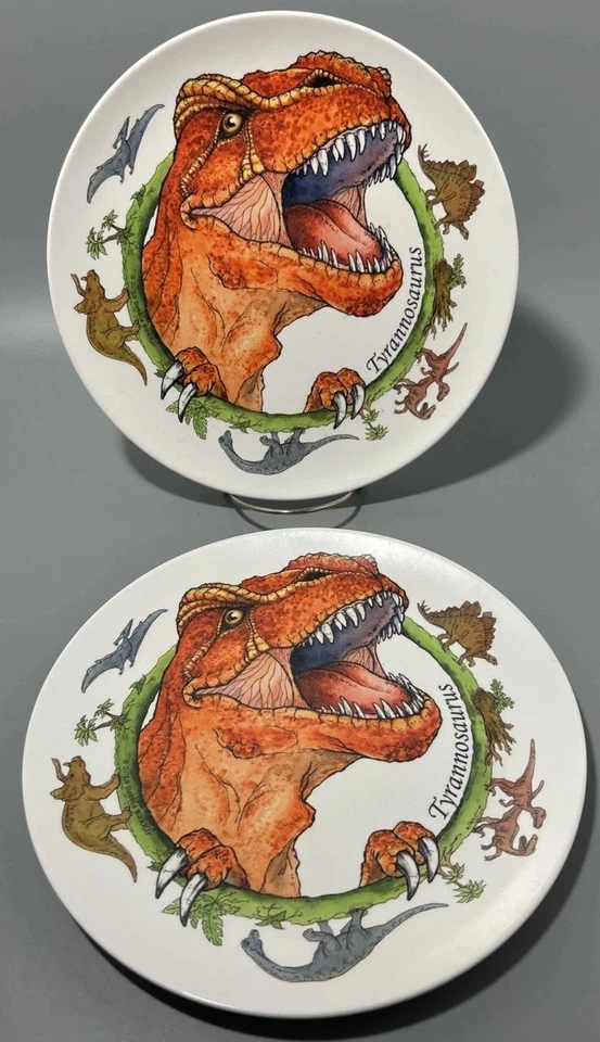 "Platos de cena de plástico Dinosaur T-Rex 2013 de Debbie Barker, 10""" Foto 1 de 4