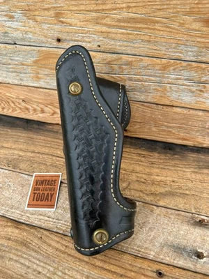 Funda de competición Ernie Hill Speed de cuero negro para Colt 45 191 5" Government Foto 1 de 3