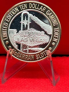 Ten Dollar Gaming Token McCarren Slots .999 Silver - Picture 1 of 4