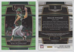 2022 Panini Select Concourse Neon Green Prizm /99 Rollie Fingers #43 HOF