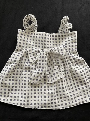 Blusa Latte E Biscotti (Italia) Nueva con Etiquetas Blanca/Negro 100% Seda - 3 Meses Foto 1 de 4