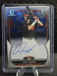 Bowman Chrome 1st Auto Cole Foster 2023 - Gigantes de San Francisco - Imagen 1 de 2