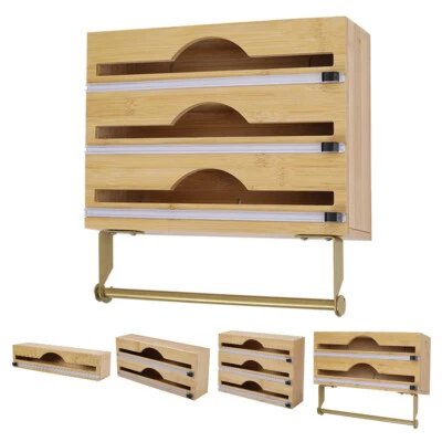 Cling Film Tin Foil Kitchen Roll Dispenser Cutter Towel Holder Rack Wall Mounted - Image 1 of 4