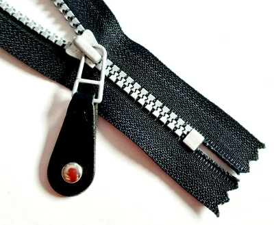 Cerniera nera argento non divisibile Vislon #5 YKK 580 Fermuar Cipzár - Immagine 1 di 3