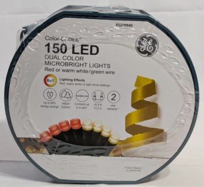 GE Color Choice Warm White or Red LED 150-Count Dual Color MicroBright Light New - Image 1 of 4
