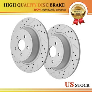 For Edge Fusion MKX MKZ Nautilus Continental Rear Drilled Brake Rotors 12.44'' - Picture 1 of 6