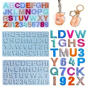 Silicone Alphabet Resin Mold, Resin Letter Mold Epoxy Resin Casting, Number Alph - Picture 1 of 3