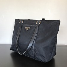 Prada Vela Nylon / Leather Vintage Tote Bag