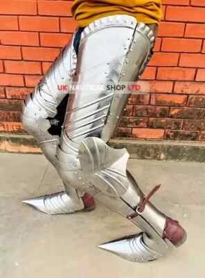 Thigh & Shin Guards with Sabaton Boots Full Medieval Gothic Leg Armor Set - Image 1 of 4