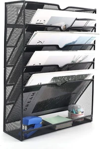 Easypag 6 Fächer Metall A4 Zeitschriftenhalter Wand Zeitschriften Wandhalter Akt - Bild 1 von 8