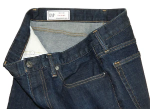 Men's Skinny Jeans GAP Premium Dark Denim Blue Tag 32x32 measured Size 31x30 - Picture 1 of 6