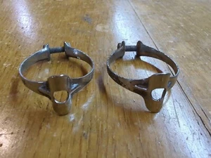 Vintage Brake Cable Clips - Set of 2 Huret Frame Top Tube 1" Clamps - Picture 1 of 7