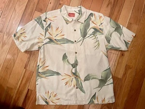 Camisa Tommy Bahama Para Hombre Talla L Hawaiana 100% Seda Floral Pájaro del Paraíso - Imagen 1 de 8