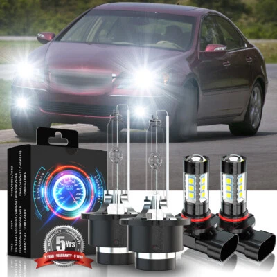 For Acura RL 2005-2012 Front Xenon HID Headlights Low Beam Fog Light 4x Bulbs - Image 1 of 4