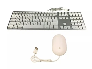 🔥 Apple White Aluminum USB Wired Keyboard & Mighty Mouse iMAC G4 G5 Genuine Set - Picture 1 of 12
