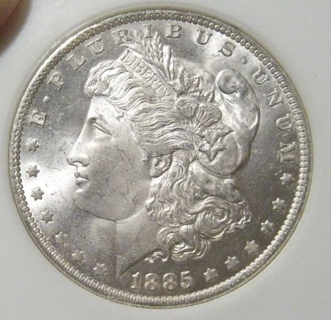 1885 O Morgan Silver Dollar - BU, Frosty, Clean cheek 4534 Cover