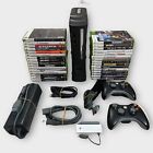 Xbox 360 120GB HDD Console with Cords 2 Controllers 31 Games Tested Working