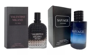 Savage EDP 3.4 fl.oz + Valentine Milano EDT For Men's 3.4 fl.oz - 2 Pack - Picture 1 of 1