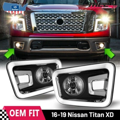 Luces antiniebla para Nissan Titan XD 2016-2019 parachoques transparentes luces de conducción repuesto Foto 1 de 4