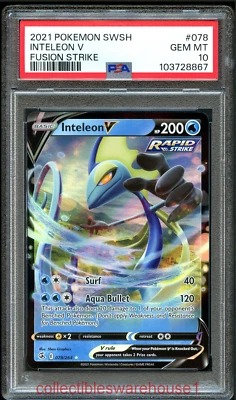 Pokemon Fusion Strike Inteleon V 078 PSA 10 - Image 1 of 2