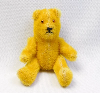 Vtg Schuco Golden Mohair Jointed Stuffed Teddy Bear 5" Tall - Image 1 of 4