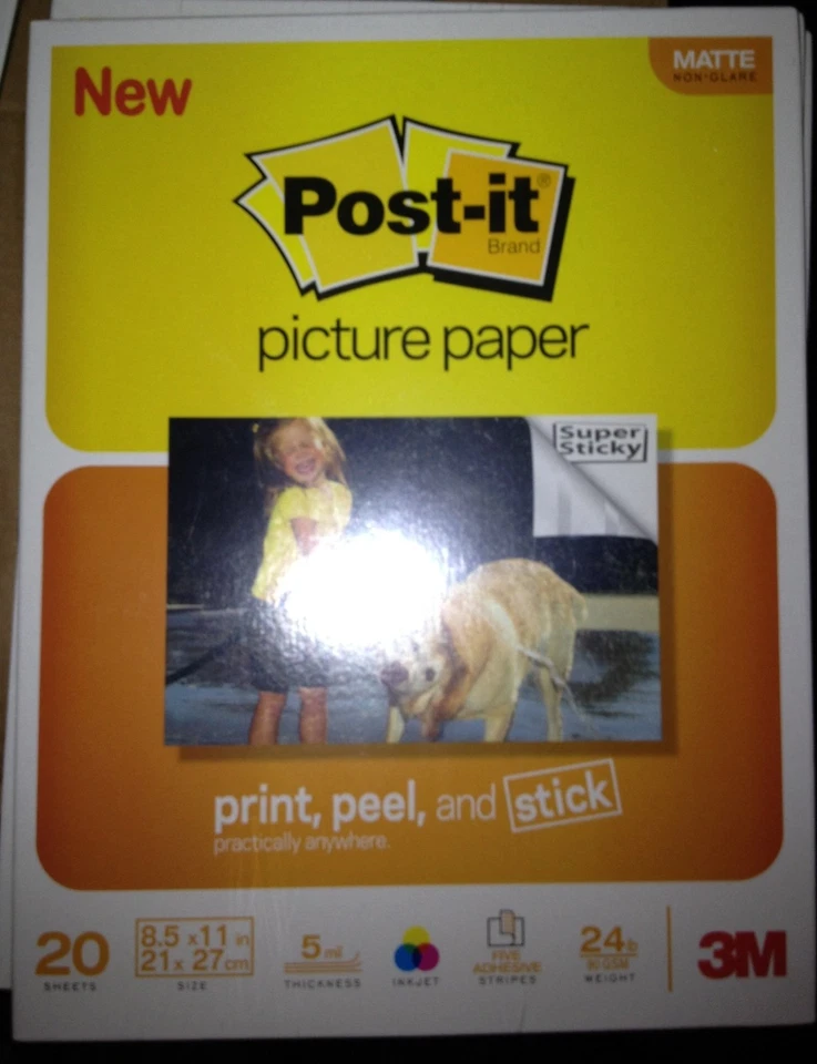 Post-it 8-1/2 x 11 Picture Paper, Matte Finish, 20 Sheets/Pack - Image 1 of 1