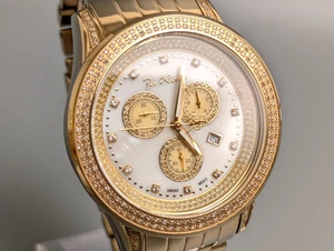 Joe Rodeo SICLY JRSI 11 Chronograph Date Gold Quartz Men's Watch Vintage 49mm - Picture 1 of 15