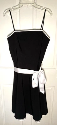 Vestido de Fiesta Steppin' Out Junior Negro Blanco Falda Tul Baile Vintage Años 90 Talla M Foto 1 de 4