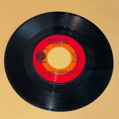 Merle Haggard Okie From Muskogee If I Had Left It Up To You 45 Record Country 7” - Image 1 of 2