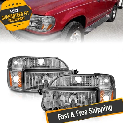 Faros de cristal Anzo USA 111040 con luces de esquina para Ford Explorer 1995-2001 Foto 1 de 4