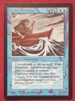 Magic The Gathering LINITED EDITION BETA WATER ELEMENTAL blue card MTG - Image 1 of 2