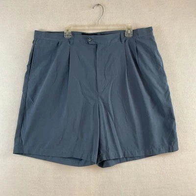 Shorts masculinos Brandini tamanho 42 azul plissado bolsos frontais poliéster mistura de náilon - Imagem 1 de 4