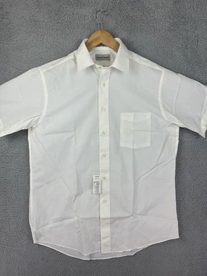Camisa De Colección David Taylor Para Hombre 15.5 Blanca Manga Corta Vestido Bolsillo Sears Años 90 Foto 1 de 4
