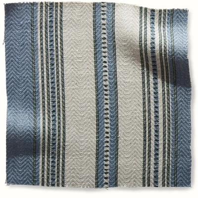 Peter Dunham Textiles Dhurrie Stripe - Steel/Natural NEW 4 Yards - Image 1 of 2