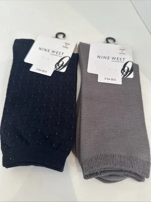 Lote de 2 calcetines de vestir Nine West para mujer talla 6-10,5 azul marino y gris nuevos con etiquetas Foto 1 de 4